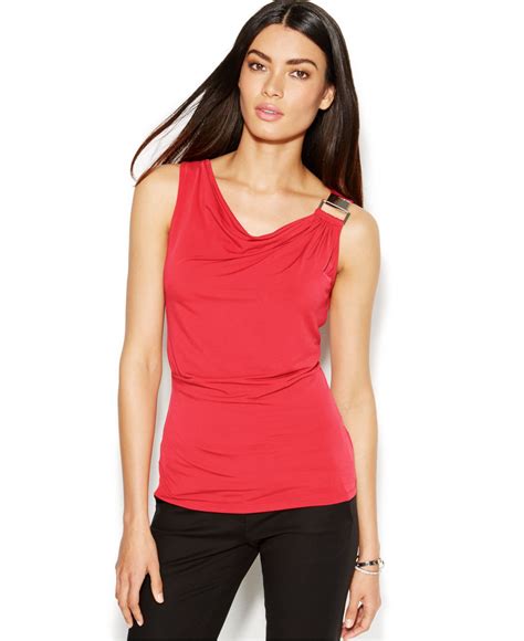 solid color michael kors tops womens|michael kors sleeveless blouses.